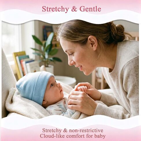 4 Pcs Baby Hats Newborn Girls Boys, Soft Preemie Hat Infant Beanie | Cotton Infant Beanie Nursery Hospital Caps, Snug Fit No Slip Baby Hats 0-3 Months in Kuwait