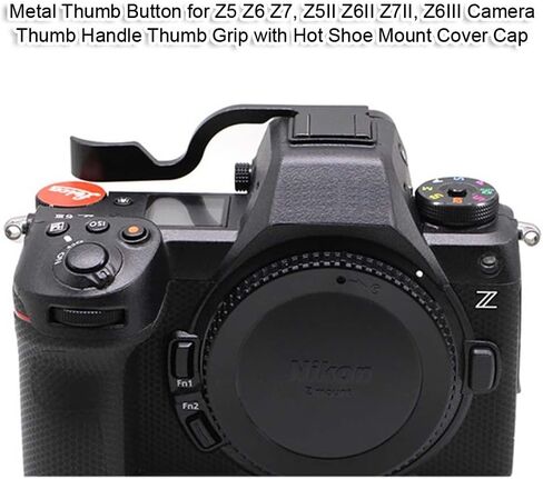 زر الإبهام المعدني iShoot متوافق مع كاميرا Nikon Z5 Z6 Z7، Z5II Z6II Z7II، Z6III، مقبض الإبهام مع غطاء غطاء تثبيت الحذاء الساخن، مقبض الإصبع، امتداد مقبض الإبهام in Kuwait