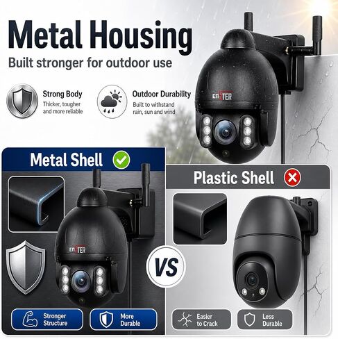 ENSTER 2.4/5G Security Camera Outdoor, 5MP PTZ WiFi Camera for Home Security Full Metal, Human Detection, Onvif RTSP Camera Auto Tracking, Color Night Vision, 2-Way Audio, IP66 Waterproof in Kuwait