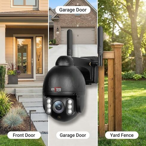ENSTER 2.4/5G Security Camera Outdoor, 5MP PTZ WiFi Camera for Home Security Full Metal, Human Detection, Onvif RTSP Camera Auto Tracking, Color Night Vision, 2-Way Audio, IP66 Waterproof in Kuwait