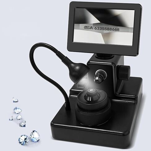 LCD Digital Microscope 1500x, Diamond Girdle Viewer w/LED Lights,50-1500X Magnification,4.3 Inch Coin,Biological Kit in Saudi Arabia