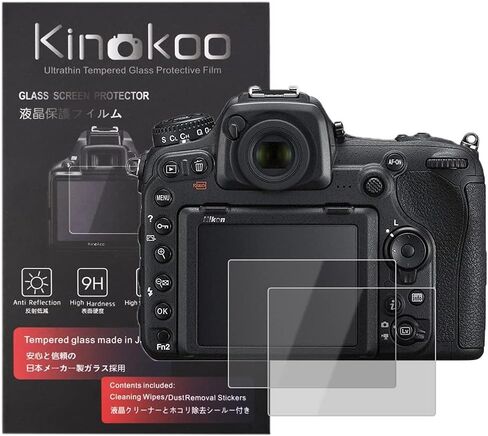 طبقة من الزجاج المقسى من kinokoo لهاتف Nikon D500 طبقة شفافة كريستالية من Nikon D500 واقي شاشة خالٍ من الفقاعات/مضاد للخدش (عبوة من قطعتين) in Kuwait