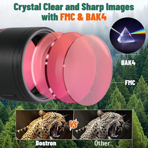 20-60x82 Spotting Scope with Tripod for Bird Watching FMC BAK4 Prism | Straight Spotter Scope with Full Size Tripod & Phone Adapter, Upgraded Eyepiece Low Light Vision IPX7 Waterproof for Hunting in Kuwait