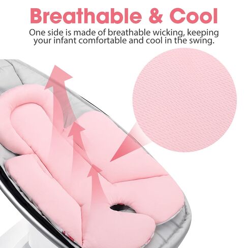 Minne Baby Infant Insert, Compatible with 4Moms RockaRoo and MamaRoo, Includes 3 Strap Pad, Breathable Mesh Fabric, Plush Soft Newborn Insert with Head and Body Support in Saudi Arabia