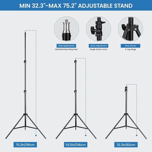 Softbox Photography Lighting Kit, 30"X30" Softbox Lighting Kit, 2pcs E27 Socket 5400K LED Bulb, Photo Studio Light for Portrait Lighting, Photography/Video Recording/Live Streaming/YouTube in Saudi Arabia