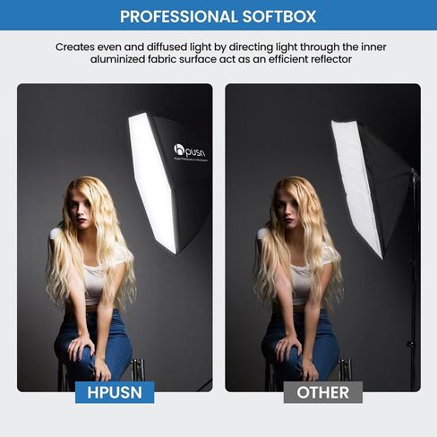 Softbox Photography Lighting Kit, 30"X30" Softbox Lighting Kit, 2pcs E27 Socket 5400K LED Bulb, Photo Studio Light for Portrait Lighting, Photography/Video Recording/Live Streaming/YouTube in Saudi Arabia