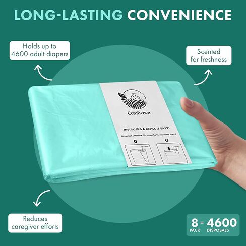 8 Pack Adult Diaper Liner Refills, Compatible with Janibell Akord 330 Model, Adult Diaper System to Eliminate Waste, Odor Resistant by Comficove (8pk) in Kuwait