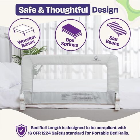 ComfyBumpy 2-Pack Bed Rail for Toddlers 35.5" L x 19.5" H | Toddler Bed Rails for Twin, Full & Toddler Mattress Size | Swing Down Rail Guard | Mattress Side Rail for Kids | Gray in Saudi Arabia