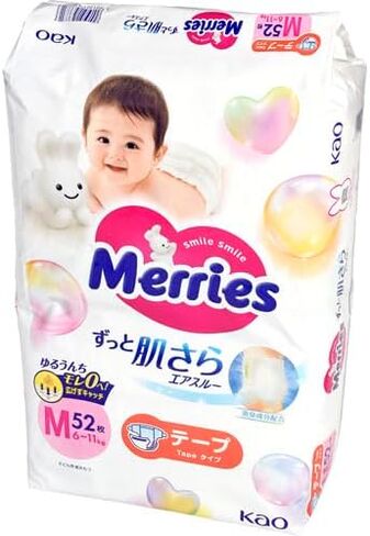 Kao Merries Air Through Tape M, 52 Sheets in Saudi Arabia
