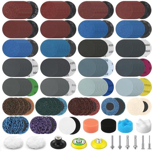 239PCS 2" Die Grinder Sanding Discs Quick Change Disc with 1/4"&1/8 Holder Die Grinder & Drill Sanding Attachment Wet Dry DIsc 400-10000 Grit for Multi-Surface Conditioning Rust Sanding & Polishing in Kuwait