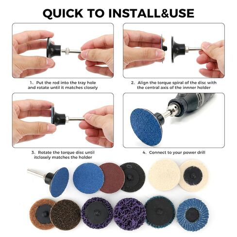 239PCS 2" Die Grinder Sanding Discs Quick Change Disc with 1/4"&1/8 Holder Die Grinder & Drill Sanding Attachment Wet Dry DIsc 400-10000 Grit for Multi-Surface Conditioning Rust Sanding & Polishing in Kuwait