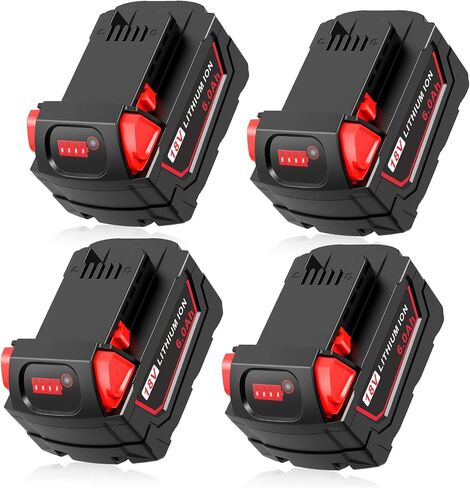 4 Pack 6.0Ah 18v Replacement for Milwaukee MK18 Battery 48-11-1850 48-11-1840 48-11-1890 48-11-1815 Cordless Tools in Kuwait