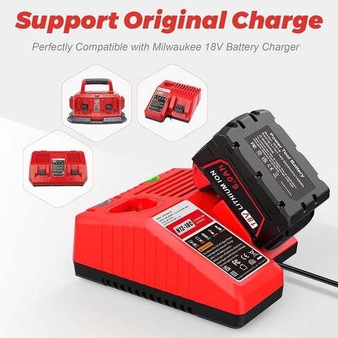 4 Pack 6.0Ah 18v Replacement for Milwaukee MK18 Battery 48-11-1850 48-11-1840 48-11-1890 48-11-1815 Cordless Tools in Kuwait