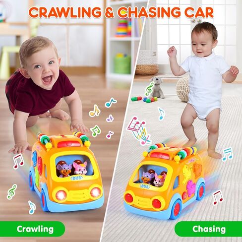 Musical Learning Crawling Toy Cars for 2-3 Year Old Boys Girls | Educational Animal Blocks, Toddler & Kids Gift, Bus Toy, Christmas & Birthday Gift, Shape Sorter, Outdoor Toddler Toys in Saudi Arabia