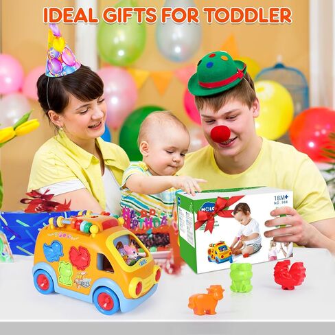 Musical Learning Crawling Toy Cars for 2-3 Year Old Boys Girls | Educational Animal Blocks, Toddler & Kids Gift, Bus Toy, Christmas & Birthday Gift, Shape Sorter, Outdoor Toddler Toys in Saudi Arabia