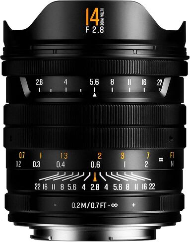 Brightin Star 14mm F2.8 Full Frame Lens for Leica Panasonic Sigma L Mount, 116° Ultra Wide Angle Manual Focus Prime Mirrorless Camera Lens for SL SL2 T TL TL2 TL18 CL LUMIX S1 S1R S1H in Saudi Arabia