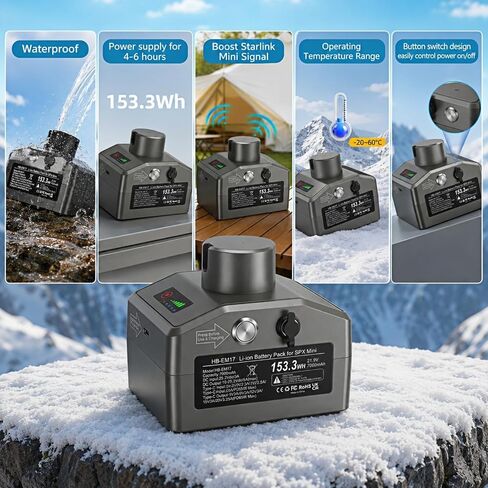 Starlink Mini Battery Pack, 21.9V Portable Power Supply | 7000mAh 153.3Wh Rechargeable, Type-C Input, PD 65W Max Fast Charging, For SPX Mini in Saudi Arabia