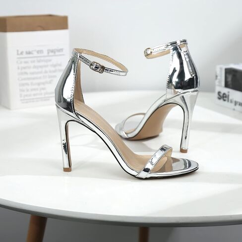 perixir Strappy Heels for Women High Stiletto Heels Sexy Prom Dressy Sandals Ankle Strap Heels Dainty Rope Stiletto Heel in Kuwait