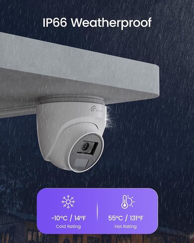 Loocam 4K Dome Poe IP Cameras 2 Packs NVR Security System | 8MP Ultra HD Wired Camera, 100ft IR Night Vision, IP66 Weatherproof Suitable for Outdoor Indoor, Compatible with Loocam NVR in Saudi Arabia
