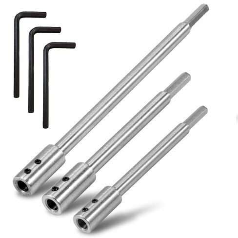 Extension Drill Bit Set, Hole Saw Extension Chuck for Adding Drilling Depth, Sturdy Steel Ship Auger Extension, Extra Long Spade Drill Bit Extension for Deep Hole Turning Project (3) in Saudi Arabia