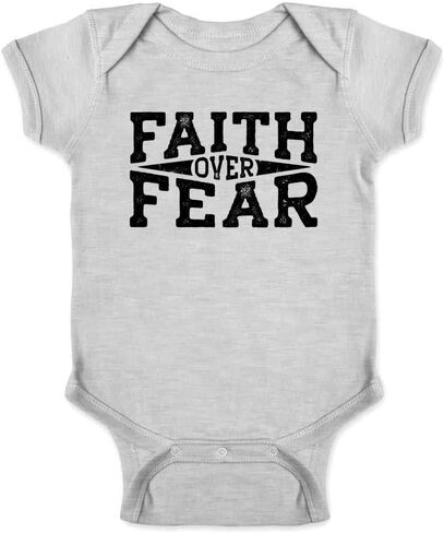 Pop Threads Faith Over Fear Infant Baby Boy Girl Bodysuit in Kuwait