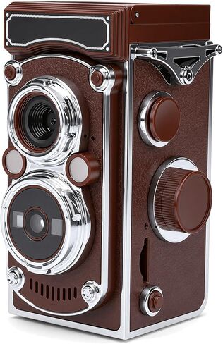 Vintage Digital Camera, Portable TLR Retro Digital Camera with 2.7K HD Video, 24MP Autofocus & Manual Joystick, for Beginners Teens Adults (Brown) in Saudi Arabia