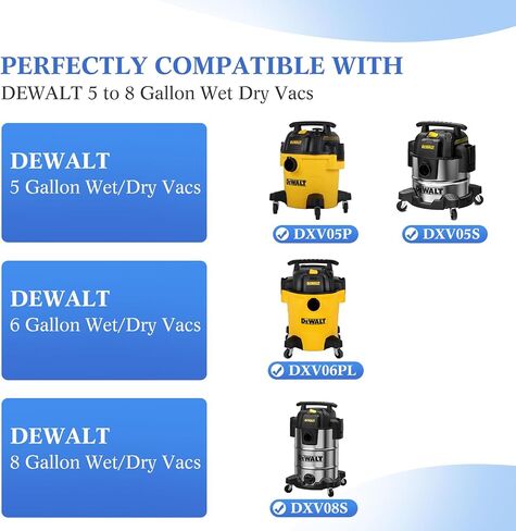 5 Pack DXVA19-4104 Vacuum Bags for DEWALT 5 to 8 Gallon Wet/Dry Vacuum, 1 Pack DXVC4001 compatible with DEWALT 4-5 gallon wet dry shop vac DXV04T DXV05P DXV05S DXV08S and DXV06G in Saudi Arabia