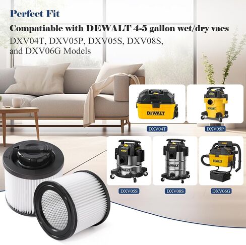 5 Pack DXVA19-4104 Vacuum Bags for DEWALT 5 to 8 Gallon Wet/Dry Vacuum, 1 Pack DXVC4001 compatible with DEWALT 4-5 gallon wet dry shop vac DXV04T DXV05P DXV05S DXV08S and DXV06G in Saudi Arabia