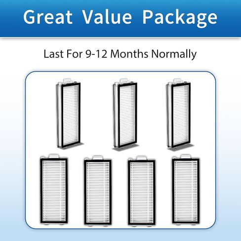 (7 Pack) Qrevo Slim Replacement HEPA Filters Compatible with Roborock Qrevo Master/Saros Z70 / Qrevo Curv 2 Flow Robot Vacuum, Filter Kit, Filters Accessories Kit, Canister Filters, Upright Filters in Kuwait