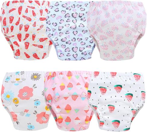 Unisex Underwear Waterproof Toddler Underpants Cotton Potty Training Panties Breathable Pee Assorted Briefs 6-Pack in Kuwait