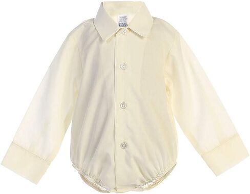Swea Pea & Lilli 805 Ivory Poly Cotton Collared Dress Shirt Onesie in Kuwait