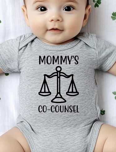hrcfbk Newborn Infant Baby Boys Girls Bodysuit Short Sleeve Mommy's Co-Counsel Blance Funny Letters Print Romper(0-3 Months, Grey Mommy's Co-Counsel Blance) in Saudi Arabia