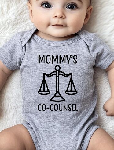 hrcfbk Newborn Infant Baby Boys Girls Bodysuit Short Sleeve Mommy's Co-Counsel Blance Funny Letters Print Romper(0-3 Months, Grey Mommy's Co-Counsel Blance) in Saudi Arabia