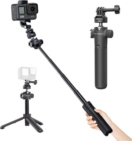 PGYTECH CapLock Action Camera Extension Pole Tripod for OSMO Action 4/3/2, OSMO Pocket 2, Gopro Hero 11/10/9/8, ONE RS/R/X3, XiaoYi, Feiyu Action Camera Quick-Release Design | Quick Release, 1/4"-20 Adapter, for DJI OSMO Action 6/5 Pro/Pocket 3 4/Xtra Mus in Saudi Arabia