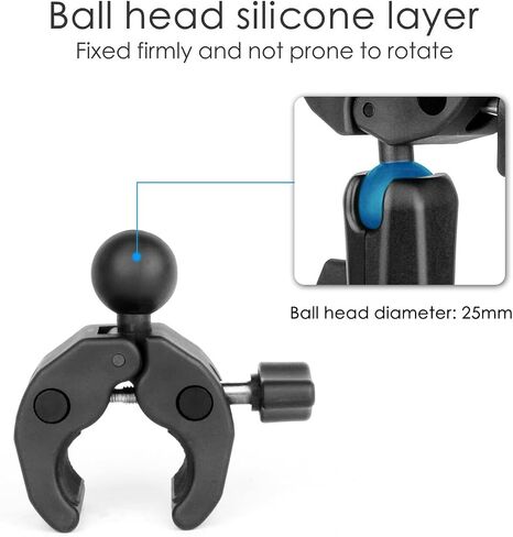 Double Super Clamp Camera Mount Umbrella Clamp for Chair | Umbrella Holder with 360° Ball Head Magic Arm for Stroller/Wheelchair/Beach Wagon/Golf Cart/Pole/Light Stand/Motorcycle in Saudi Arabia