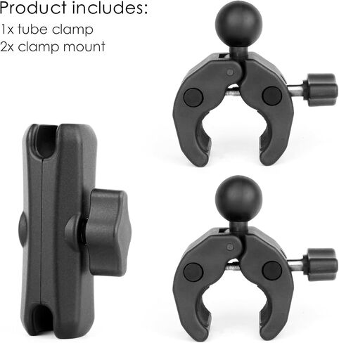 Double Super Clamp Camera Mount Umbrella Clamp for Chair | Umbrella Holder with 360° Ball Head Magic Arm for Stroller/Wheelchair/Beach Wagon/Golf Cart/Pole/Light Stand/Motorcycle in Saudi Arabia