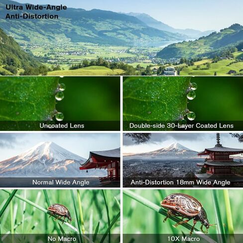 USKEYVISION 2-in-1 Wide Angle & Macro Lens for Sony ZV-E10, 18mm/10X WLZ-10 | For Sony ZV-E10 Vlog Camera, 2-in-1 Lens Kit, Wide Angle Landscape, Macro Close-Up Photography, Easy Attachment Design in Saudi Arabia