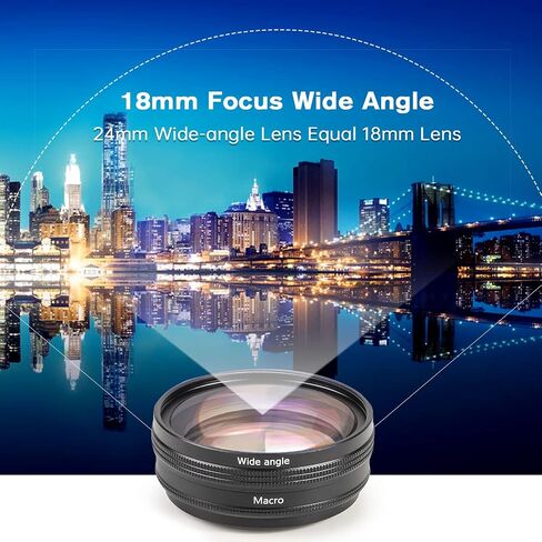 USKEYVISION 2-in-1 Wide Angle & Macro Lens for Sony ZV-E10, 18mm/10X WLZ-10 | For Sony ZV-E10 Vlog Camera, 2-in-1 Lens Kit, Wide Angle Landscape, Macro Close-Up Photography, Easy Attachment Design in Saudi Arabia