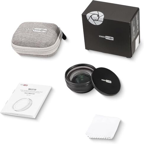 USKEYVISION 2-in-1 Wide Angle & Macro Lens for Sony ZV-E10, 18mm/10X WLZ-10 | For Sony ZV-E10 Vlog Camera, 2-in-1 Lens Kit, Wide Angle Landscape, Macro Close-Up Photography, Easy Attachment Design in Saudi Arabia