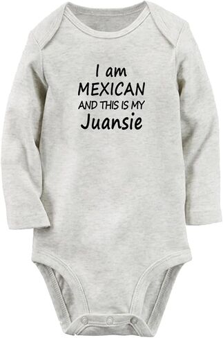 I Am Mexican and This is My Juansie Funny Rompers Newborn Baby Bodysuits Infant Jumpsuits Outfits Long Sleeves Clothes in Saudi Arabia