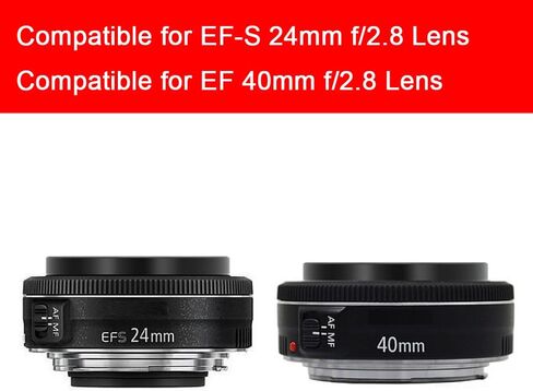 ES-52 Metal Lens Hood & Lens Cap Compatible for Canon EF-S 24mm f/2.8 | for EF 40mm f/2.8 Lens (1+1 Pack) in Saudi Arabia