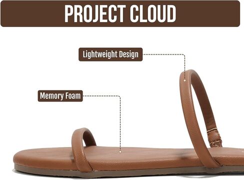 صنادل صيفية من Project Cloud للنساء مع نعل داخلي من الإسفنج الذكي (انتقالي) | نعل داخلي من إسفنج الذاكرة؛ شبشب الشاطئ؛ نعل غير قابل للانزلاق؛ أشرطة مزدوجة خفيفة الوزن؛ صنادل صيفية للنساء؛ الراحة اليومية in Kuwait