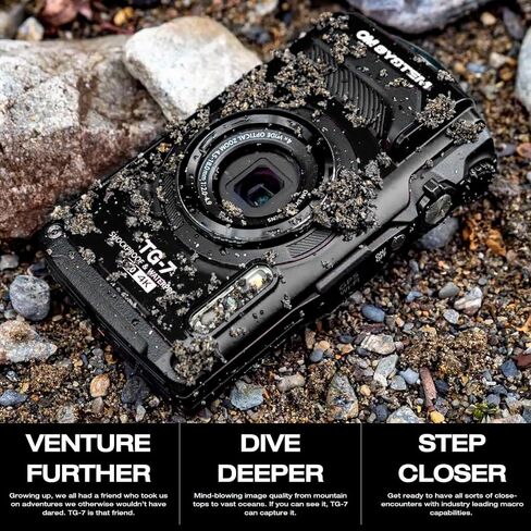 Olympus Tough TG-7 12 MP Digital Camera with F2.0 Lens and TruePic VIII Image Processor (Black) Bundle with Underwater Camera Housing for TG-6 and TG-7 Cameras (Red and Black) (2 Items) in Kuwait