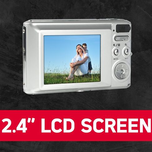 كاميرا رقمية مدمجة AGFA Photo Realishot DC5500، 24 ميجابكسل، شاشة LCD 2.4 بوصة، تكبير رقمي 8X، فيديو عالي الدقة 720 بكسل، بطاقة ذاكرة SD خارجية، بطارية ليثيوم - فضي | فيديو عالي الدقة 720 بكسل، تكبير رقمي 8X، شاشة LCD 2.4 بوصة، بطاقة ذاكرة SD خارجية، 24 م in Kuwait