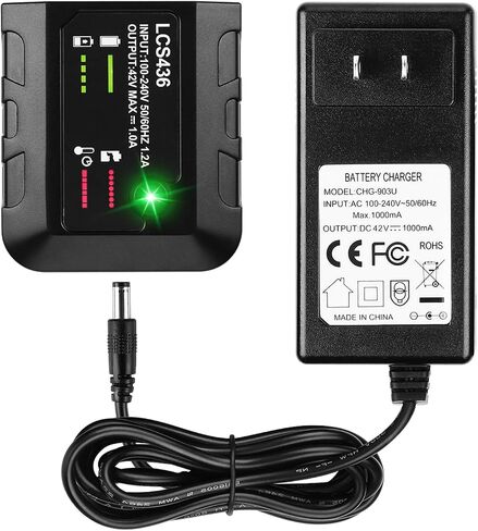 40V Battery Charger LCS436 Replacement for Black and Decker 36v 40V Max Lithium Battery Charger LBXR36 LBX36 LBXR2036 LBX1540 LBX2040 LBX2540 Black and Decker 40 Volt in Saudi Arabia