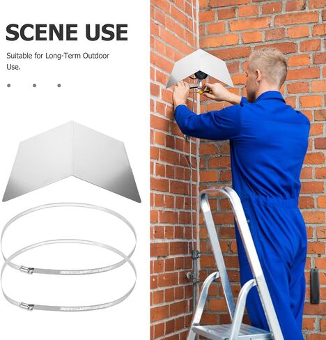OUNONA Stainless Steel Security Camera Rain Cover with Universal Compatibility and Easy Installation, Weatherproof Outdoor Dome Camera Protective Housing for Parking Lots and Outdoor Use in Kuwait