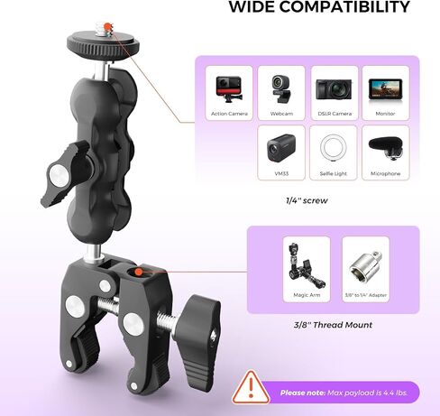 NearStream VM20 Pro 2-Camera 4K Streaming Kit with Desk and Clamp Mounts, 2-Camera 4K Kit, 10X Optical Zoom, ST40 Dual-Arm Mount, 360° Super Clamp, for Podcasts, Classes, Meetings in Kuwait
