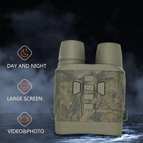 Night Vision Goggles Digital Night Vision Binoculars for Day and Night, Photo & Video, Travel, Rechargeable, 5X Digital Zoom, 300m Infrared Binoculars for Camping Fishing(Color:B) in Kuwait