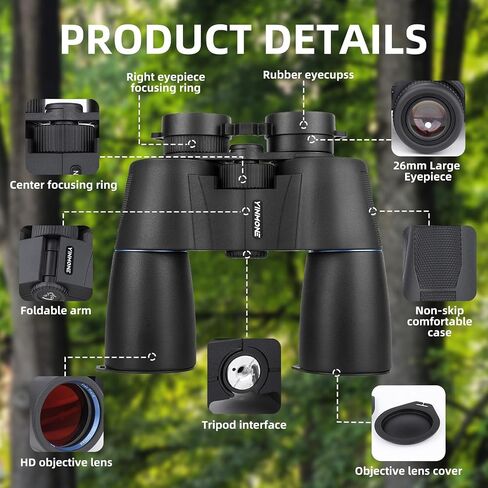 12x50 ED Binoculars for Adults High Powered UHD Optics BAK4 Prism FMC Lens | Waterproof Fogproof Binoculars Bird Watching Hunting Stargazing Low Light Vision Travel Hiking Compact ED Glass UHD Optics in Saudi Arabia