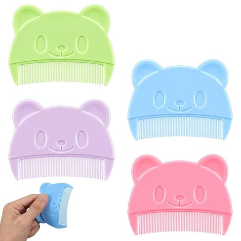 4Pcs Cute Cradle Cap Comb Baby Hair Combs Bear Shaped Bath Brush | Plastic, Gentle Touch, Easy To Hold, Bear Shaped, Double Sided, Fine Tooth, For Babies, Newborn, Baby Dandruff, Cradle Cap in Kuwait